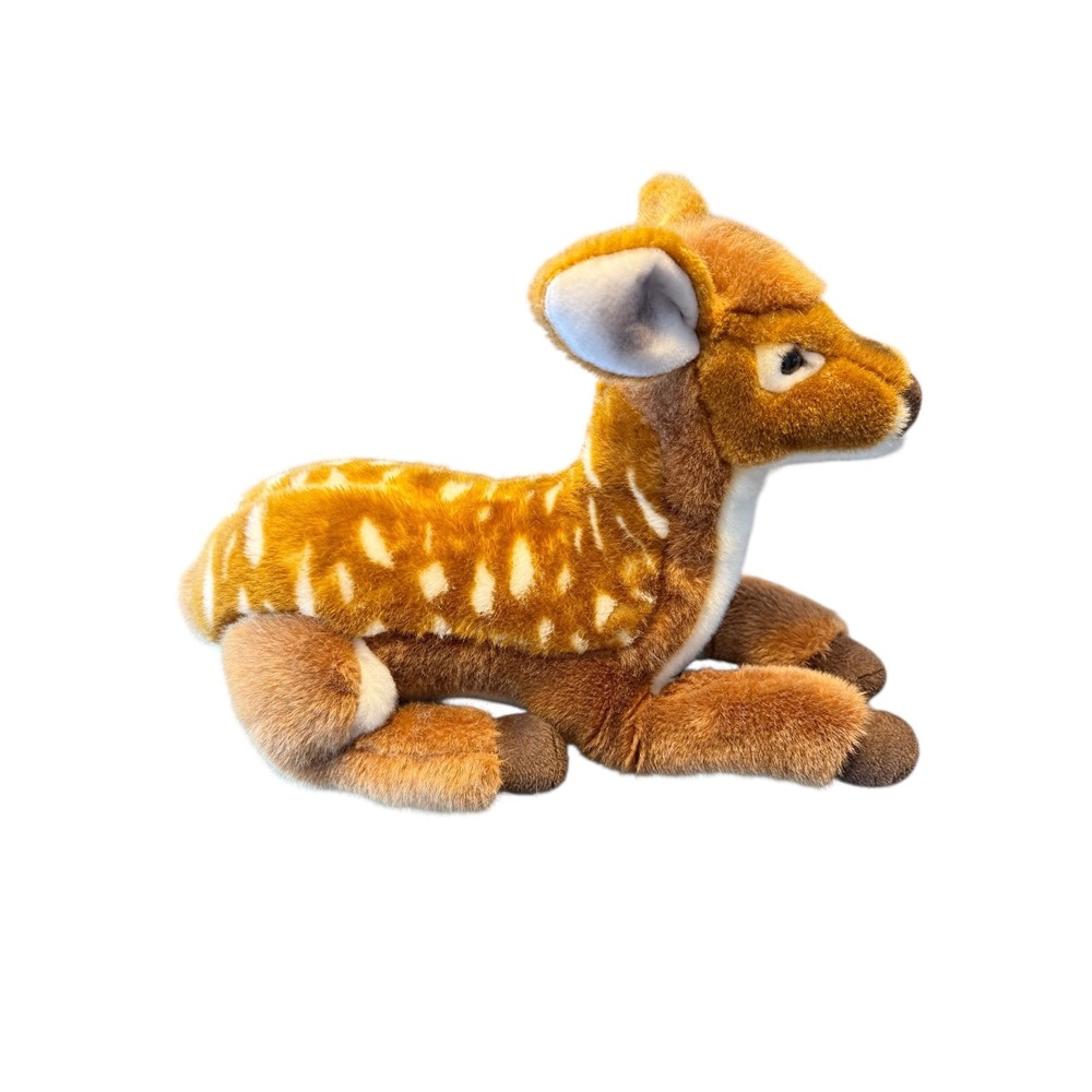 FAO Schwarz Plush Deer Fawn Spotted Brown White Stuffed Animal Realistic Toy - Picture 3 of 7